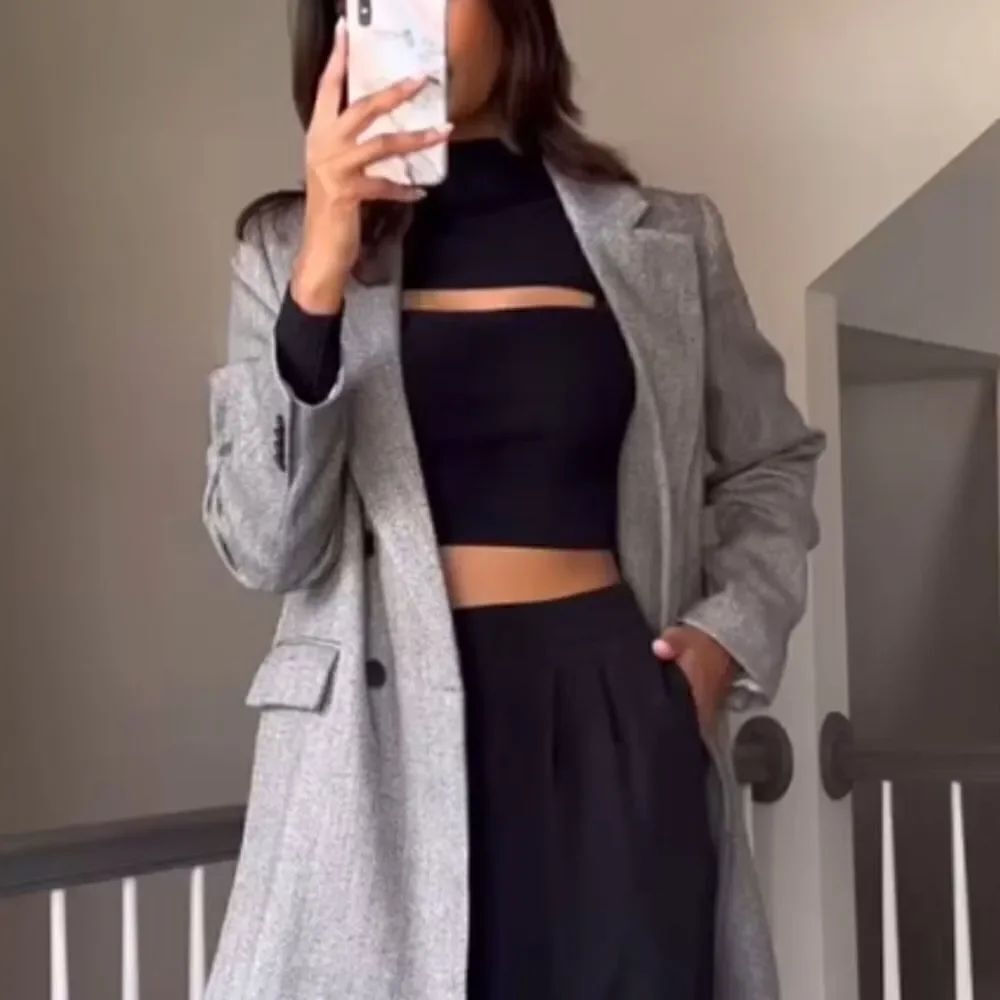 Black cut out crop top